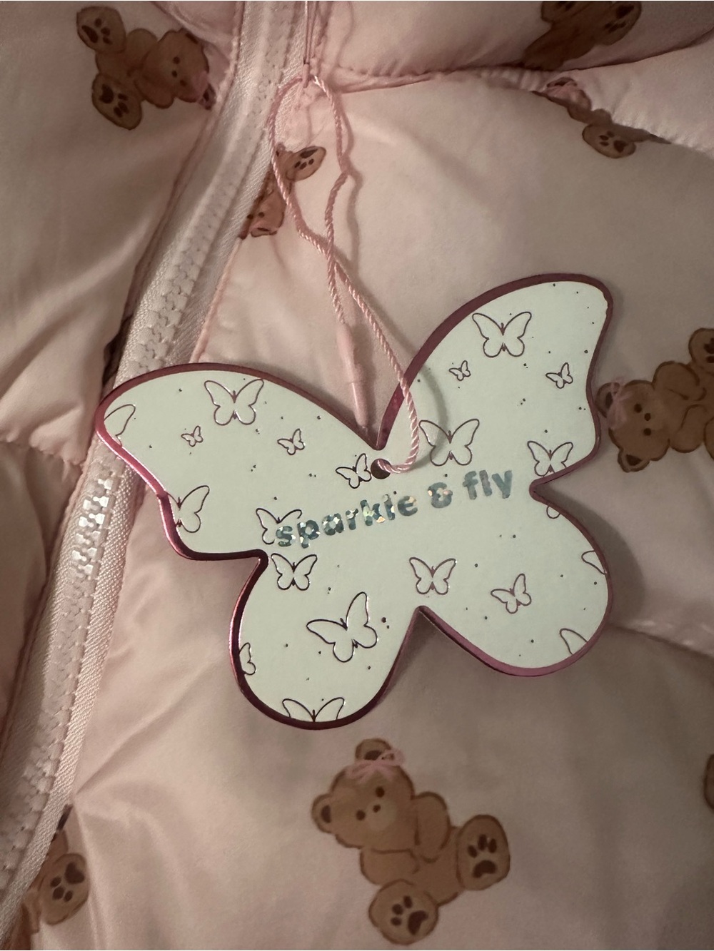 NWT Sparkle & Fly Pink Teddy Bear Puffer Vest (Girls XL 14/16) - Picture 4 of 4